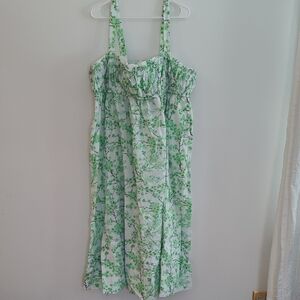 J Crew Women's Size 20 Green Cherry Blossom Maxi Dress